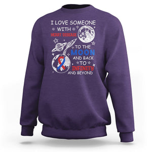 CHD Awareness Sweatshirt I Love Someone With Heart Disease To The Moon And Back TS02 Purple Printyourwear