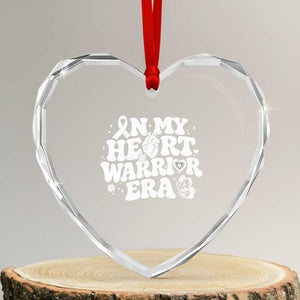 CHD Heart Disease Awareness Heart Crystal Glass Ornament In My Heart Warrior Era TS10 Transparent Glass 3'' Heart Print Your Wear