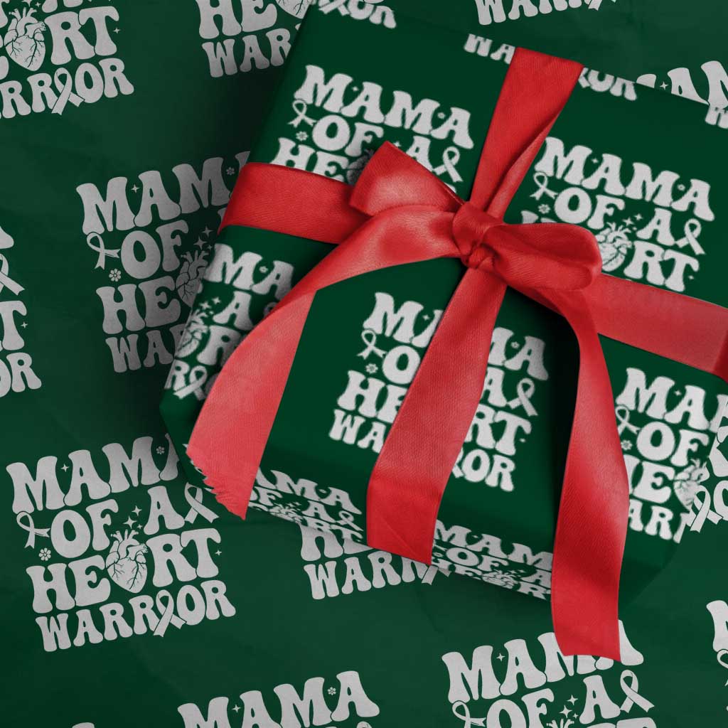 CHD Heart Disease Awareness Wrapping Paper Roll Heart Warrior Mama TS10 Green Print Your Wear