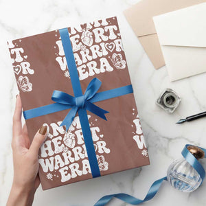 CHD Heart Disease Awareness Wrapping Paper Roll In My Heart Warrior Era TS10 Mocha Print Your Wear