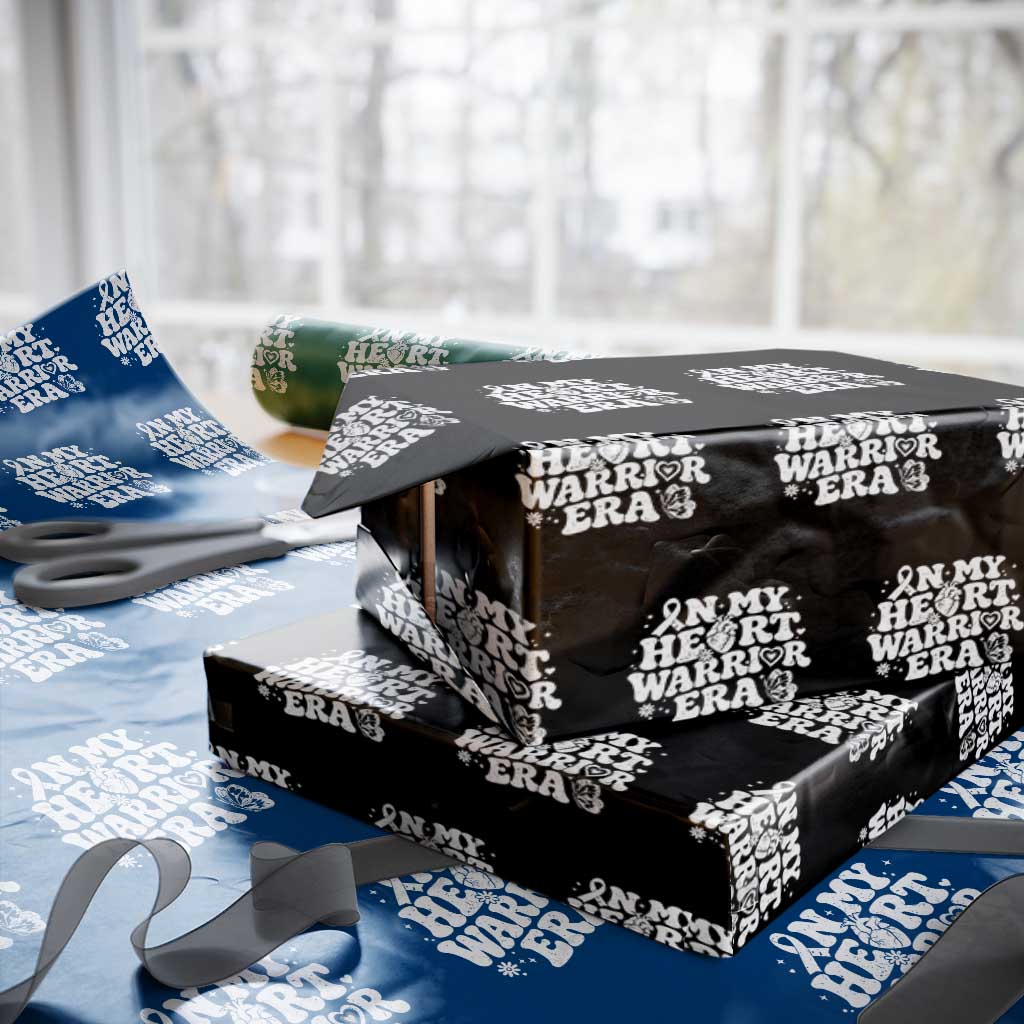 CHD Heart Disease Awareness Wrapping Paper Roll In My Heart Warrior Era TS10 Black Print Your Wear