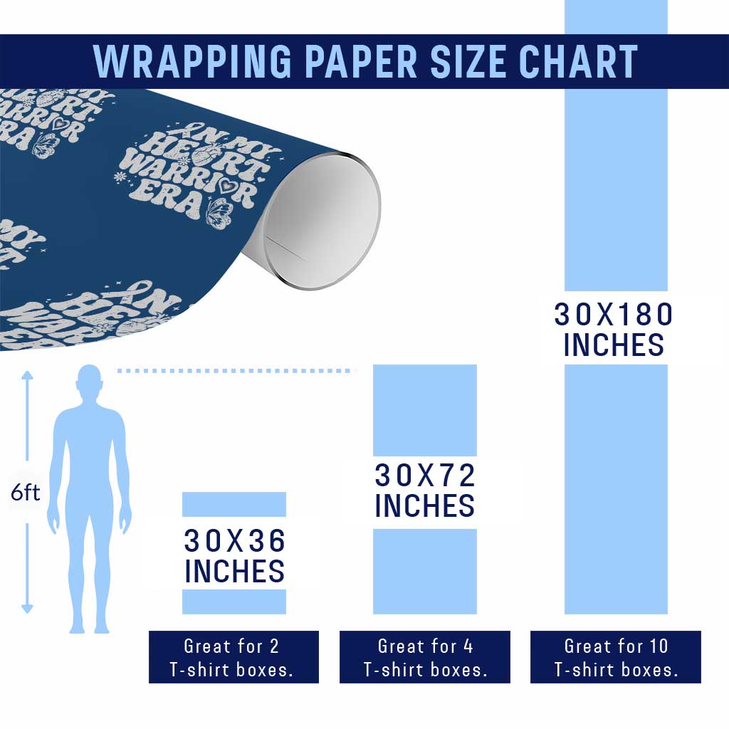 CHD Heart Disease Awareness Wrapping Paper Roll In My Heart Warrior Era TS10 Print Your Wear
