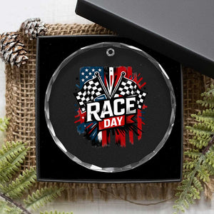 Checkered Flag Racing Crystal Glass Ornament Race Day Team Lover TS14 Print Your Wear