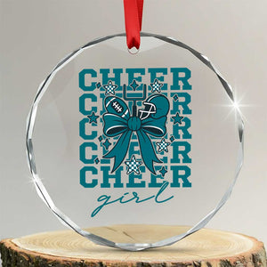 Cheer Girl Football Team Spirit Crystal Glass Ornament Cheerleading Gift TS12 Transparent Glass 3'' Circle Print Your Wear