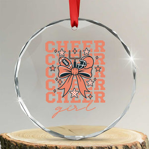 Cheer Girl Football Team Spirit Crystal Glass Ornament Gift For Cheerleader TS12 Transparent Glass 3'' Circle Print Your Wear