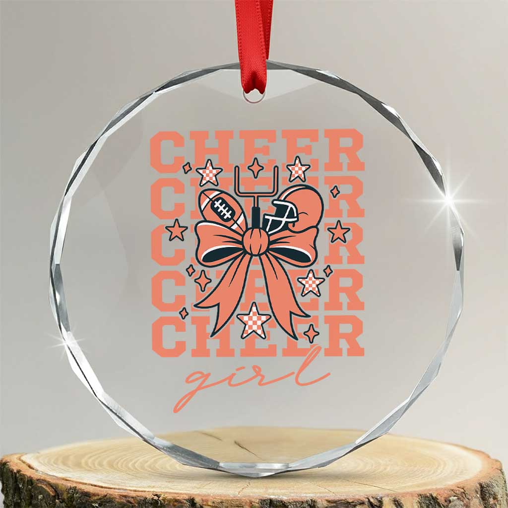 Cheer Girl Football Team Spirit Crystal Glass Ornament Gift For Cheerleader TS12 Transparent Glass 3'' Circle Print Your Wear