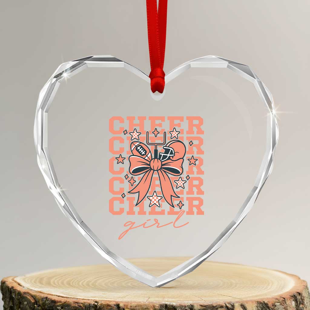 Cheer Girl Football Team Spirit Heart Crystal Glass Ornament Gift For Cheerleader TS12 Transparent Glass 3'' Heart Print Your Wear