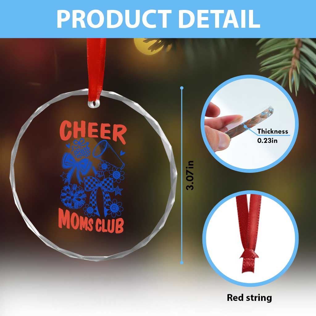 Cheer Moms Club Crystal Glass Ornament Funny Cheerleading Mom Mother’s Day Gift TS14 Print Your Wear