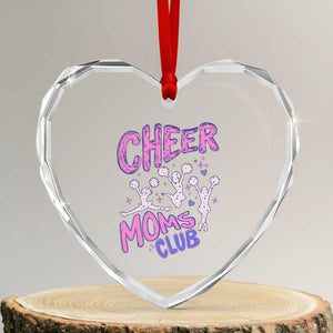 Cheer Moms Club Heart Crystal Glass Ornament Cheerleader Mom Mother’s Day Gift TS14 Transparent Glass 3'' Heart Print Your Wear