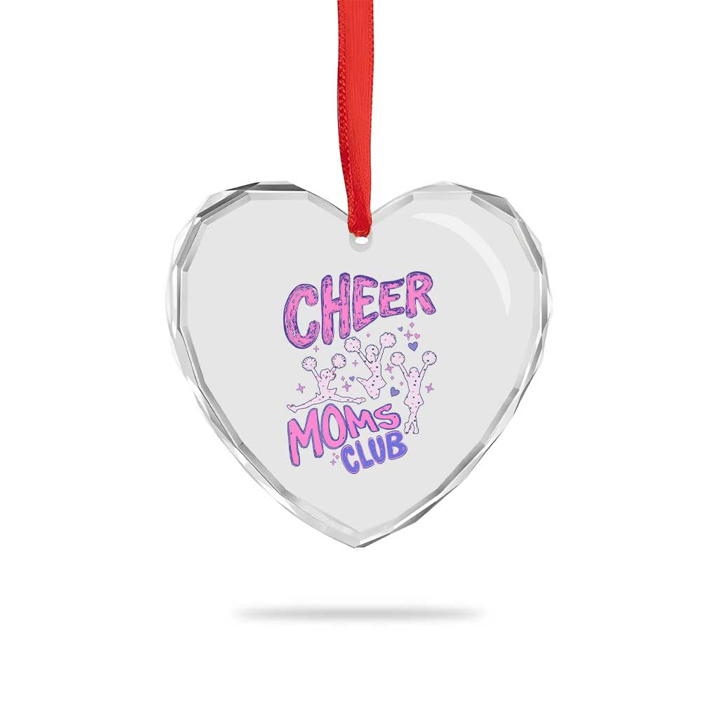 Cheer Moms Club Heart Crystal Glass Ornament Cheerleader Mom Mother’s Day Gift TS14 Print Your Wear