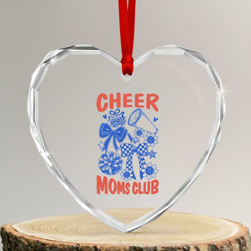 Cheer Moms Club Heart Crystal Glass Ornament Funny Cheerleading Mom Mother’s Day Gift TS14 Transparent Glass 3'' Heart Print Your Wear
