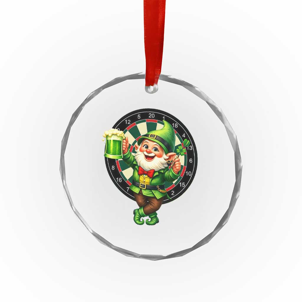 Cheerful Gnome Playing Darts Crystal Glass Ornament St Patricks Day Gift TS12 Print Your Wear