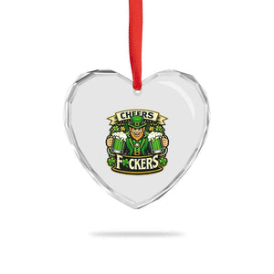 Cheers Fckers Heart Crystal Glass Ornament Funny Leprechaun St Patricks Day Party TS12 Print Your Wear