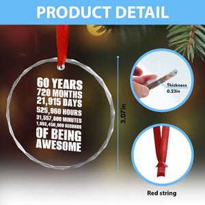 Cheers To 60 Years Birthday Crystal Glass Ornament Sixty Years Of Awesome TS12 Print Your Wear