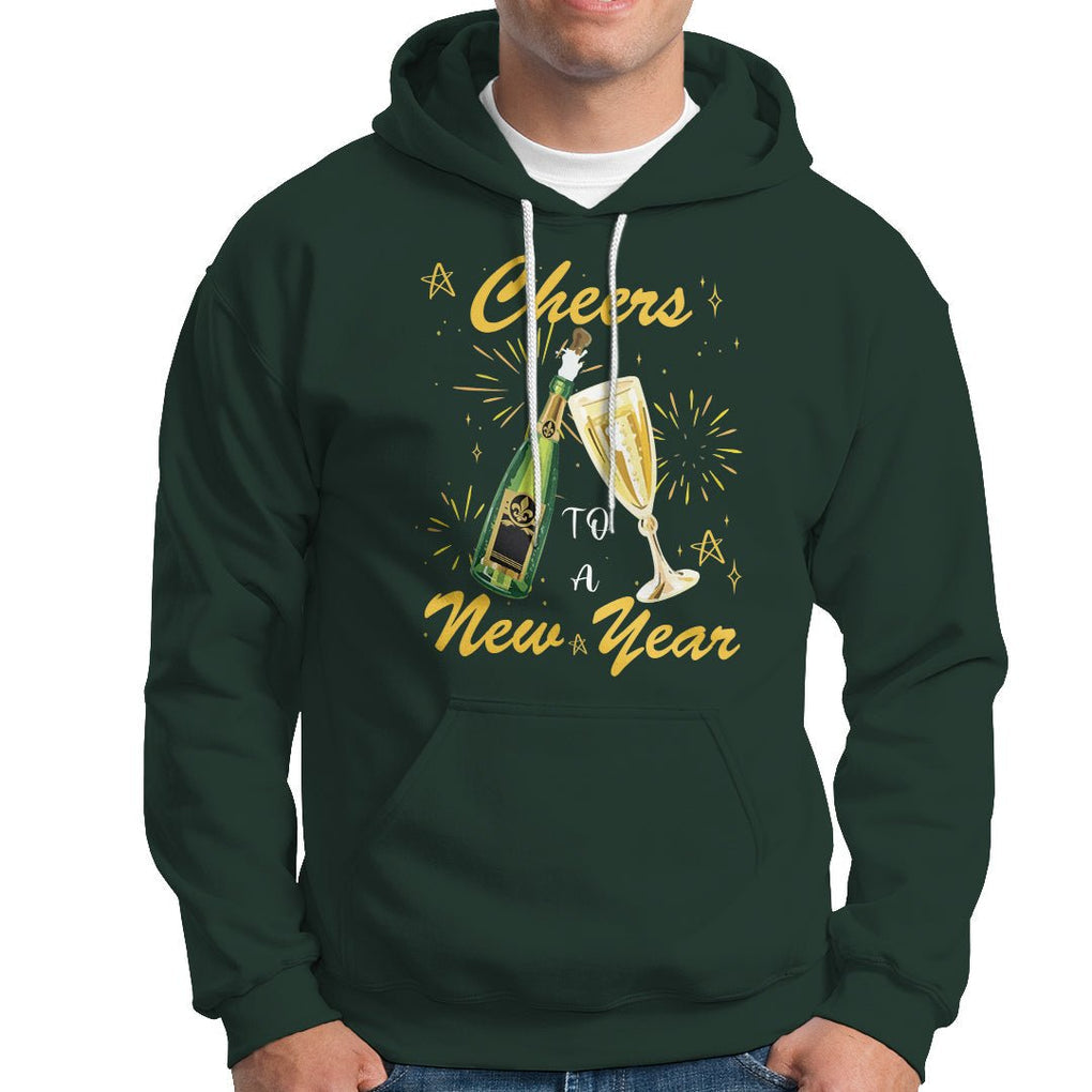 Cheers To A Happy New Year Eve Party Hoodie TS09 Dark Forest Green Printyourwear