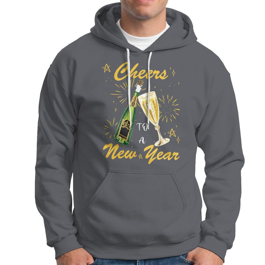 Cheers To A Happy New Year Eve Party Hoodie TS09 Charcoal Printyourwear