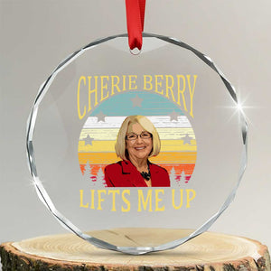 Cherie Berry Lifts Me Up Crystal Glass Ornament Retro Vintage Elevator Tribute Funny NC Meme TS02 Transparent Glass 3'' Circle Print Your Wear