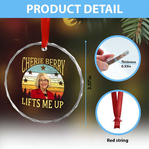 Cherie Berry Lifts Me Up Crystal Glass Ornament Retro Vintage Elevator Tribute Funny NC Meme TS02 Print Your Wear
