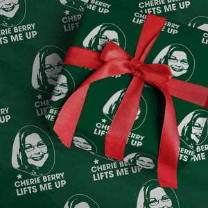 Cherie Berry Lifts Me Up Wrapping Paper Roll Elevator Tribute Funny NC Meme TS02 Green Print Your Wear