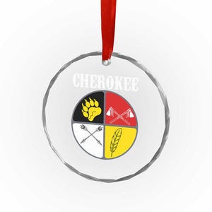Cherokee Cultural Pride Crystal Glass Ornament Native American Medicine Wheel Art