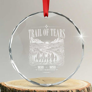 Cherokee History Native American Vintage Gift Crystal Glass Ornament They Survived Trail Of Tears