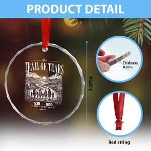 Cherokee History Native American Vintage Gift Crystal Glass Ornament They Survived Trail Of Tears