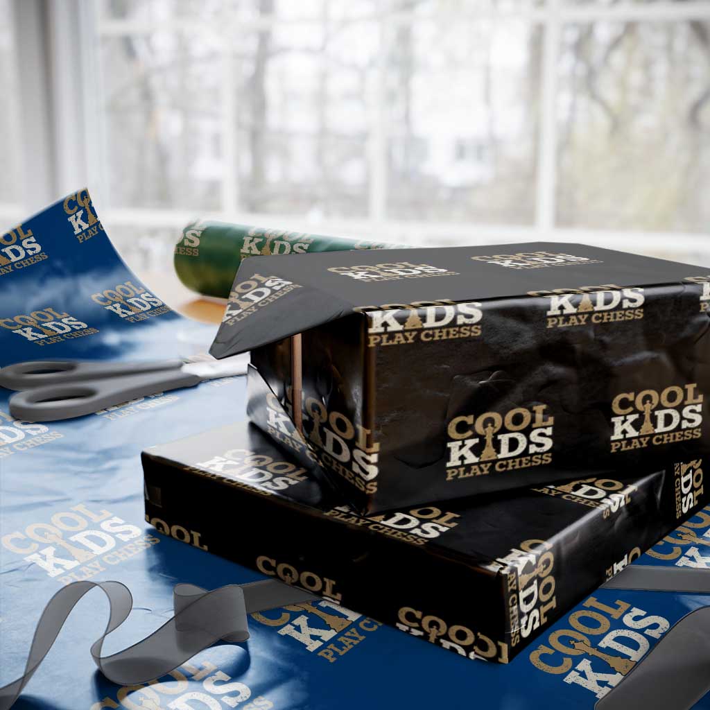 Chess Lover Wrapping Paper Roll Cool Kids Play Chess Vintage King