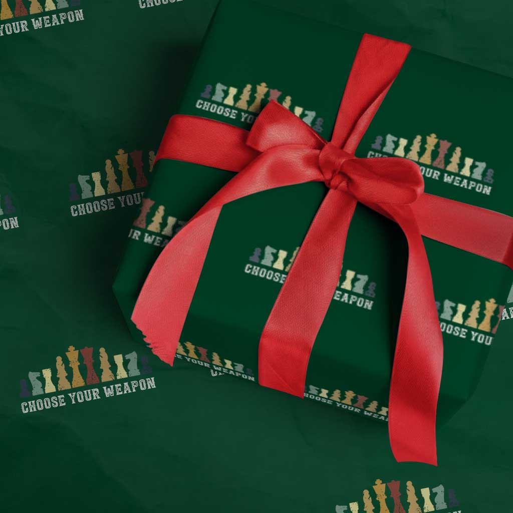 Chess Lover Wrapping Paper Roll Choose Your Weapon Retro Vintage TS11 Green Print Your Wear