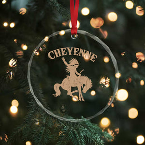 Cheyenne State Native American Cowboy Rodeo Crystal Glass Ornament