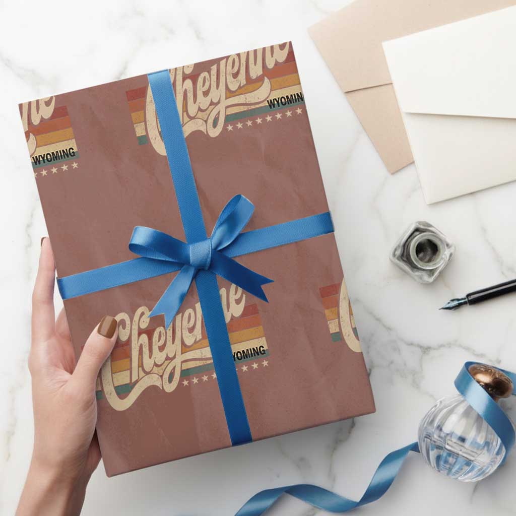 Cheyenne Wyoming Pride Retro Vintage WY State Wrapping Paper Roll
