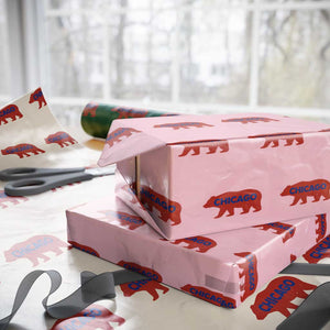 Chicago Baseball Wrapping Paper Roll Vintage Distressed Illinois City Pride Baseball Lover TS10 Light Pink Print Your Wear