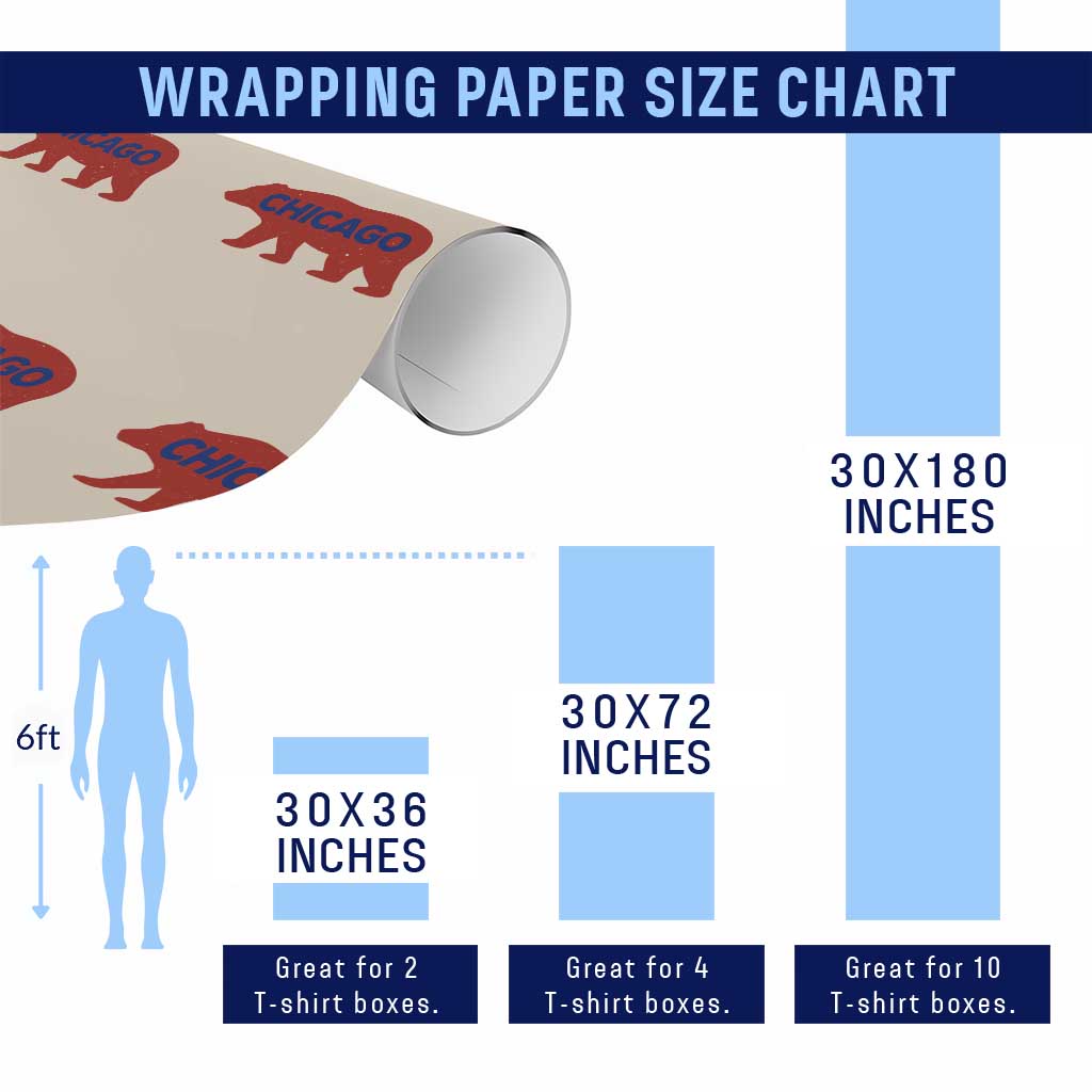 Chicago Baseball Wrapping Paper Roll Vintage Distressed Illinois City Pride Baseball Lover TS10 Print Your Wear