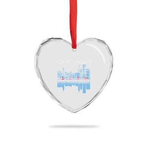 Chicago City Skyline Night Lights Heart Crystal Glass Ornament TS14 Print Your Wear