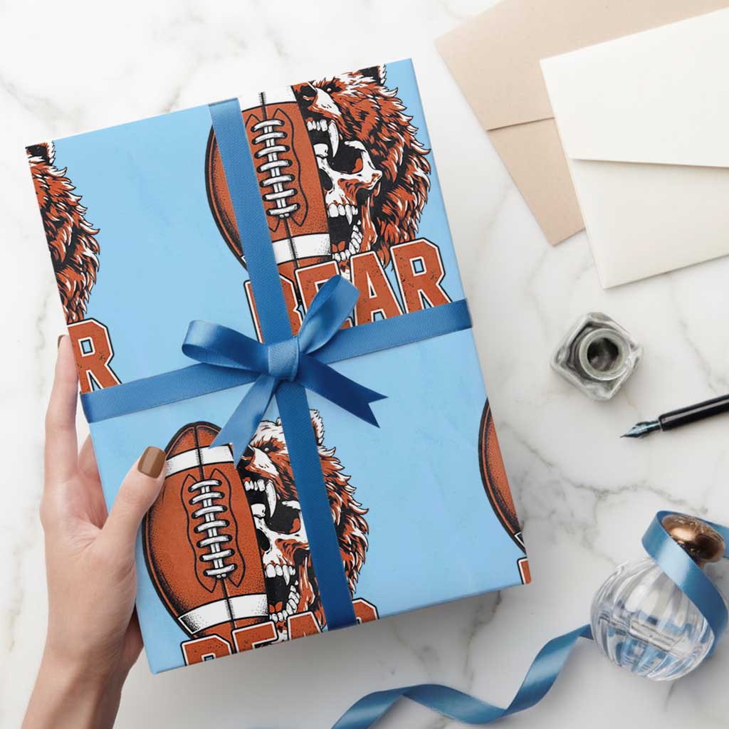 CFB Kings Wrapping Paper Roll Bear Skull Gothic Fan Gift TS12 Light Blue Print Your Wear
