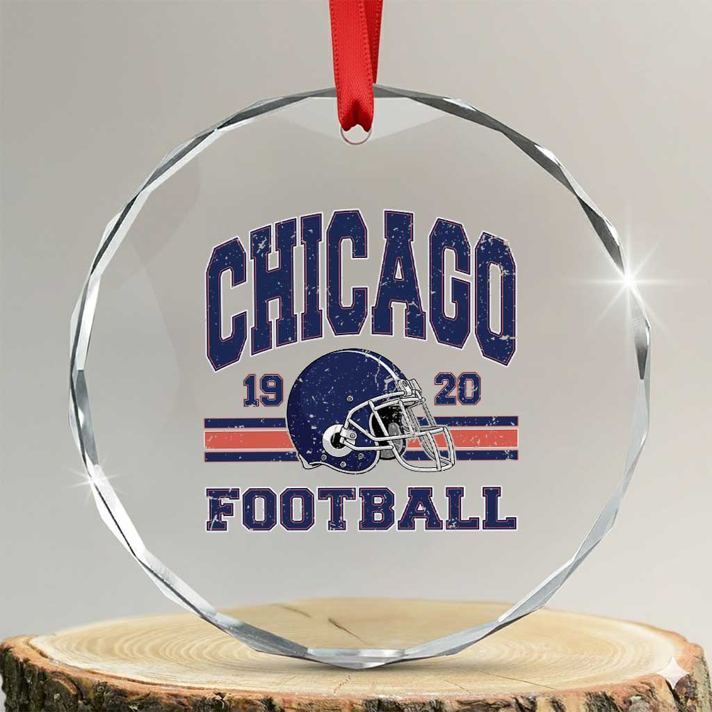 Chicago Football Lover Crystal Glass Ornament Windy City Pride Sports Fan TS02 Transparent Glass 3'' Circle Print Your Wear