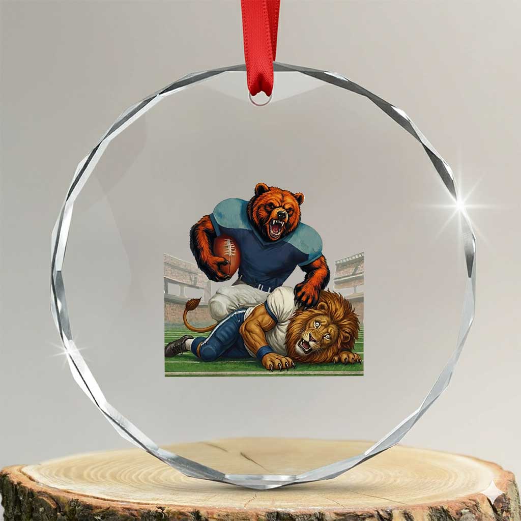 Football Rival Gift Crystal Glass Ornament Fierce Br Defeating Lio TS12 Transparent Glass 3'' Circle Print Your Wear