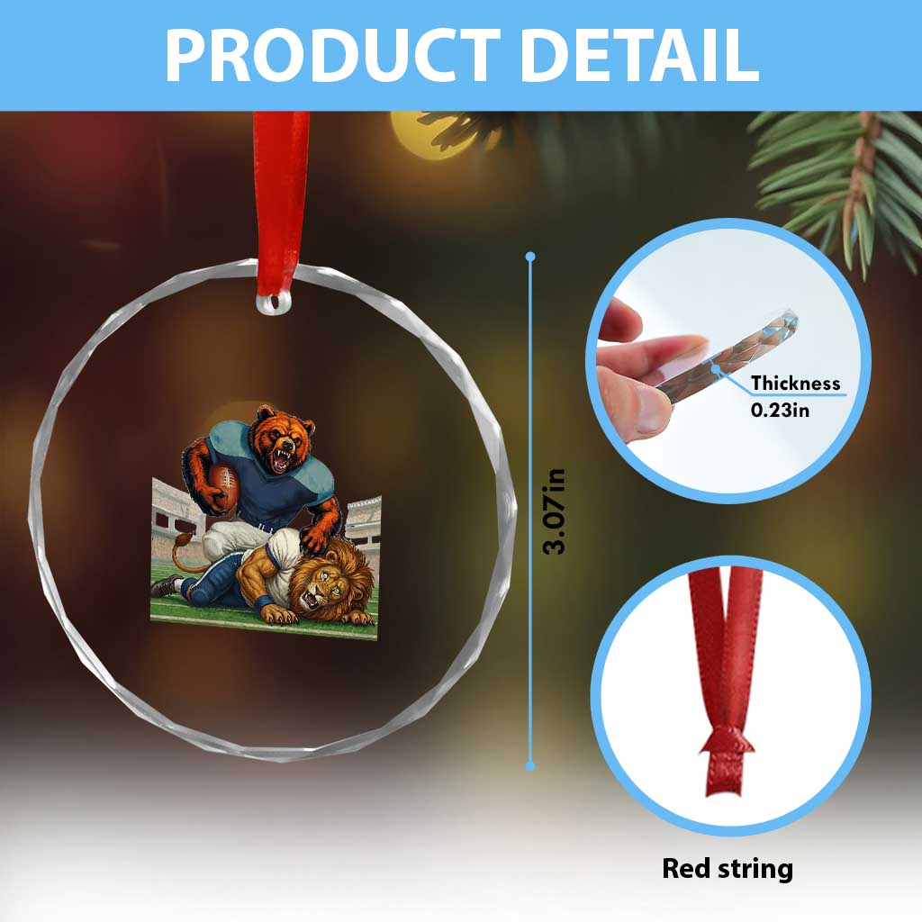 Football Rival Gift Crystal Glass Ornament Fierce Br Defeating Lio TS12 Print Your Wear