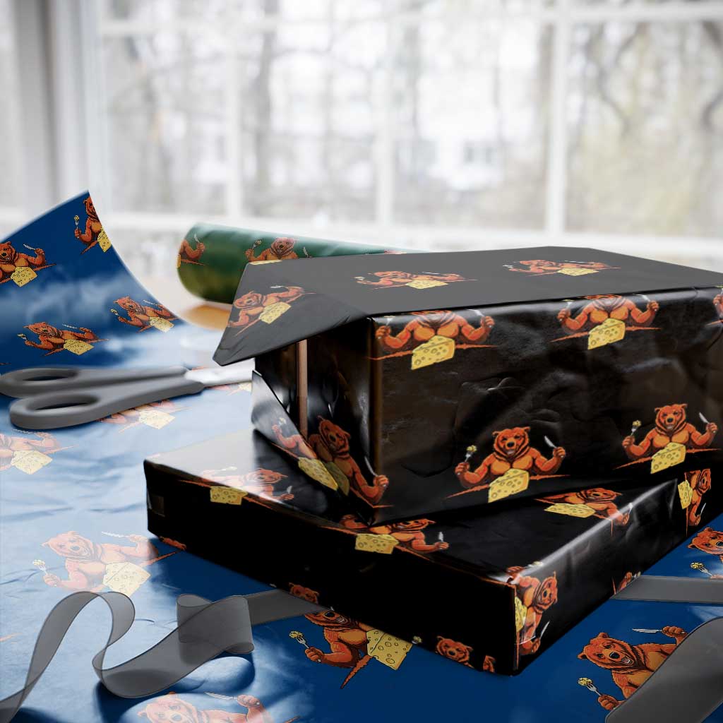 Football Rival Gift Wrapping Paper Roll Funny Br Eating CHZ TS12 Black Print Your Wear