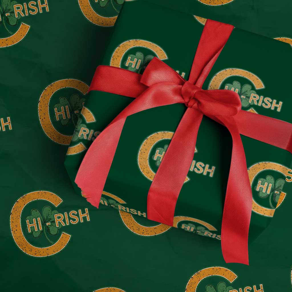 Chicago Irish Chirish Wrapping Paper Roll Happy Saint Patrick's Day Lucky Shamrock TS02 Green Print Your Wear