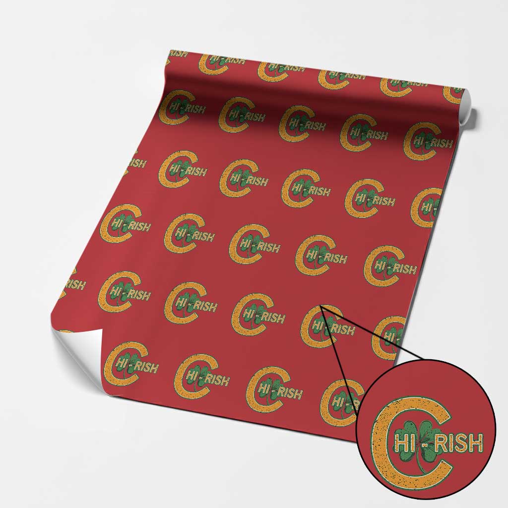 Chicago Irish Chirish Wrapping Paper Roll Happy Saint Patrick's Day Lucky Shamrock TS02 Red Print Your Wear