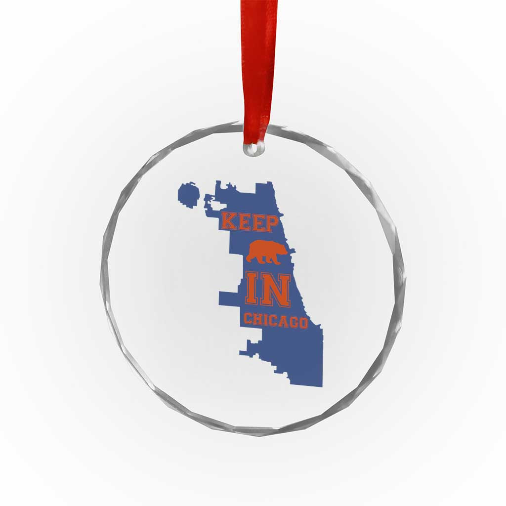 Chicago Map Bear Keep The Team Crystal Glass Ornament Funny City Pride Gift TS12 Print Your Wear