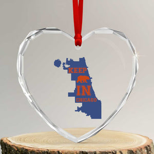 Chicago Map Bear Keep The Team Heart Crystal Glass Ornament Funny City Pride Gift TS12 Transparent Glass 3'' Heart Print Your Wear