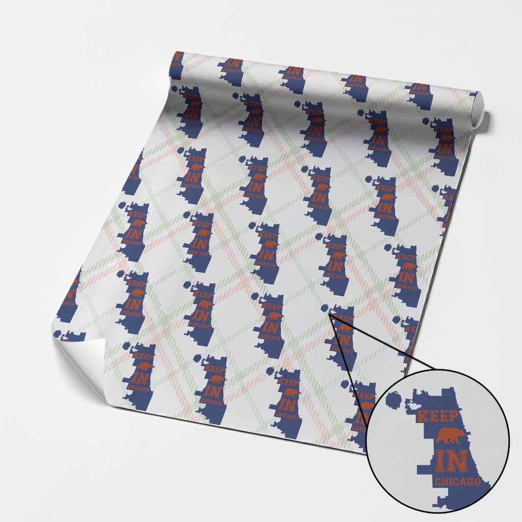 Chicago Map Bear Keep The Team Wrapping Paper Roll Funny City Pride Gift TS12 Christmas Plaid Print Your Wear