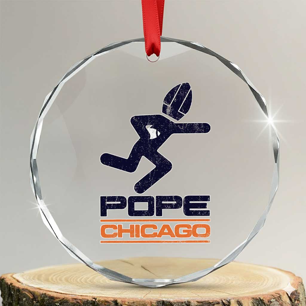 Chicago Pope Leo XIV American Football Crystal Glass Ornament TS11 Transparent Glass 3'' Circle Print Your Wear