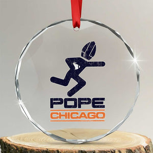 Chicago Pope Leo XIV American Football Crystal Glass Ornament TS11 Transparent Glass 3'' Circle Print Your Wear