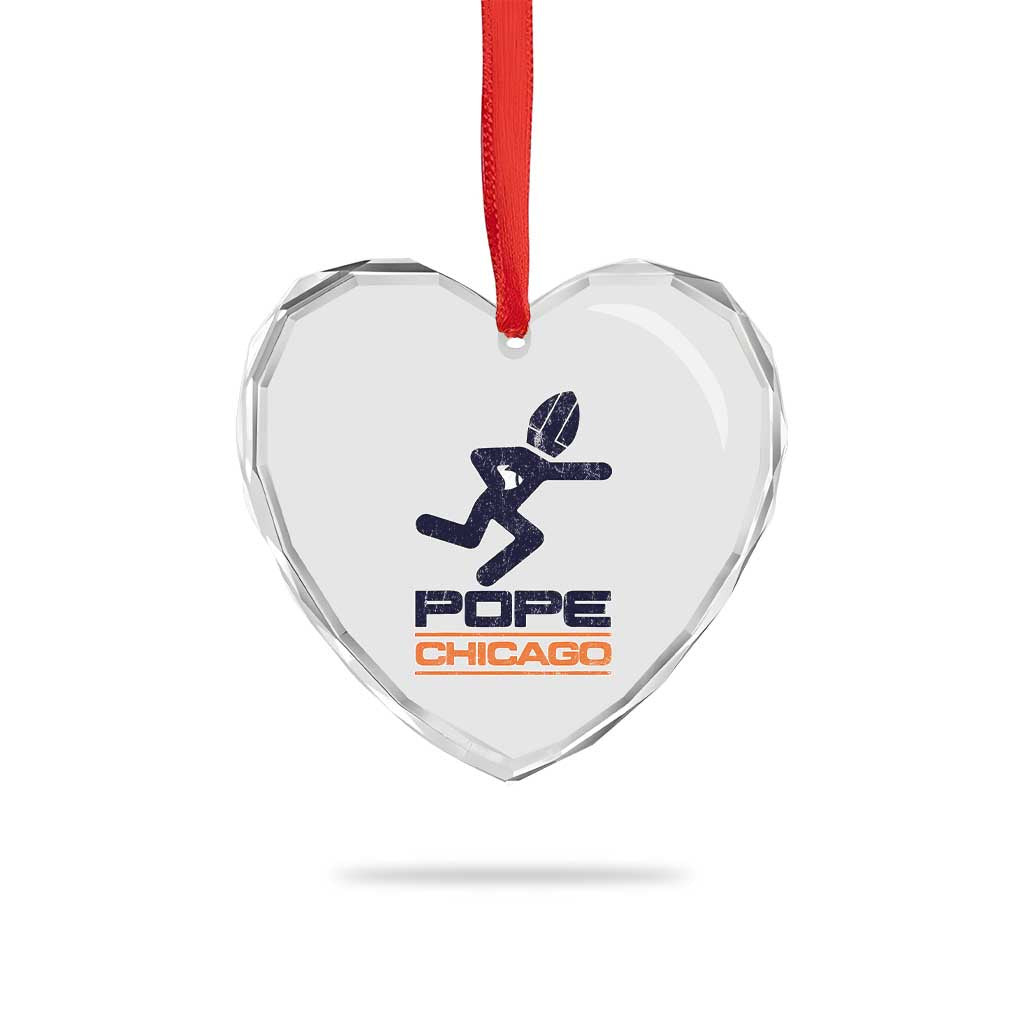 Chicago Pope Leo XIV American Football Heart Crystal Glass Ornament TS11 Print Your Wear