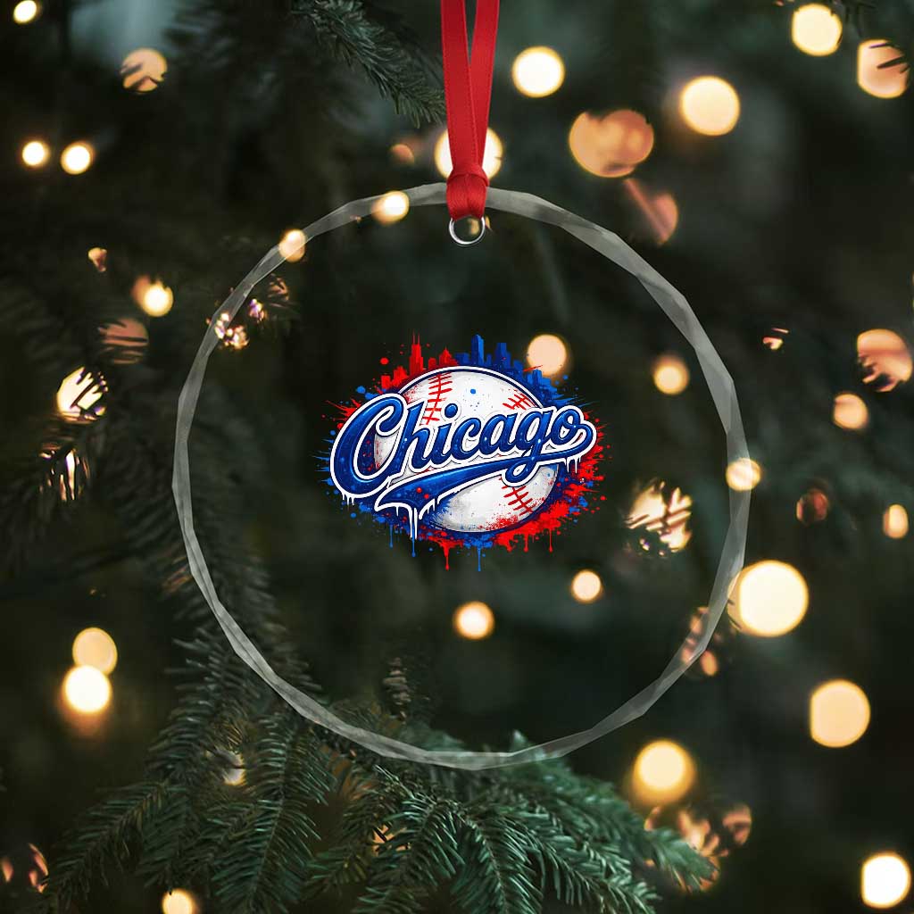Chicago Pride Dripping Baseball Graphic Crystal Glass Ornament TS10 Print Your Wear
