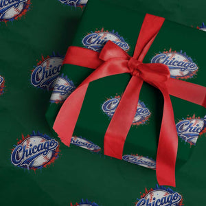 Chicago Pride Dripping Baseball Graphic Wrapping Paper Roll TS10 Green Print Your Wear