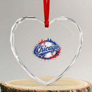 Chicago Pride Dripping Baseball Graphic Heart Crystal Glass Ornament TS10 Transparent Glass 3'' Heart Print Your Wear