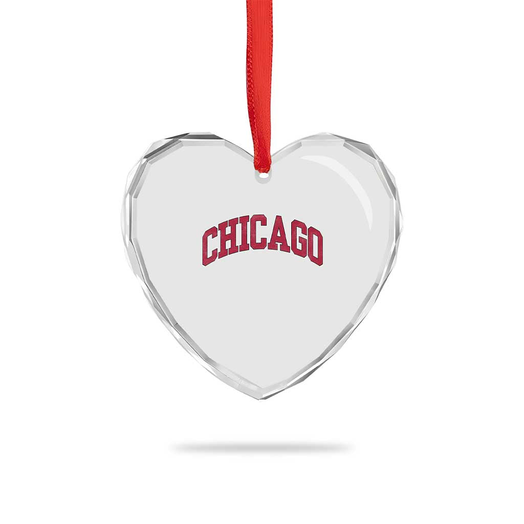 Chicago Pride Illinois IL Vintage Sports Basketball Red Design Heart Crystal Glass Ornament TS11 Print Your Wear